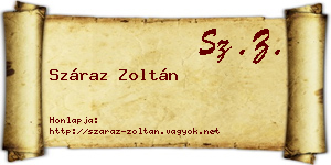 Száraz Zoltán névjegykártya