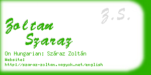 zoltan szaraz business card